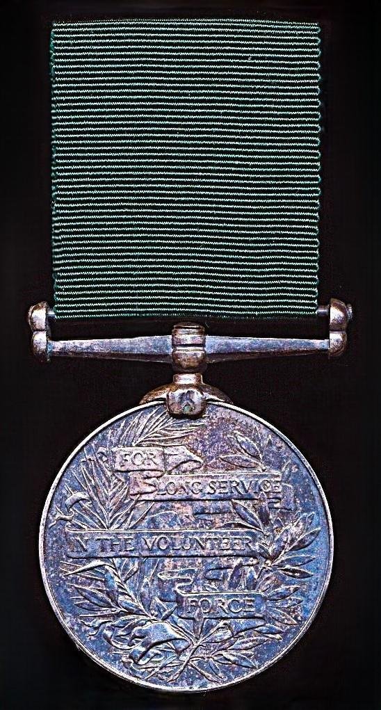 Volunteer Long Service Medal (India & The Colonies). GV issue (Pte. C. E. Radcliffe, 1 Bn. E.I. Ry. R. (A.F.I.) — image 4