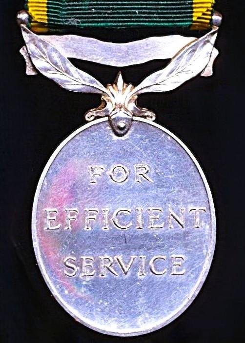 Efficiency Medal. GV issue with bar 'India' (Pte. D. C. O. Jansen, B. N. Ry. Bn., A.F.I.) — image 4
