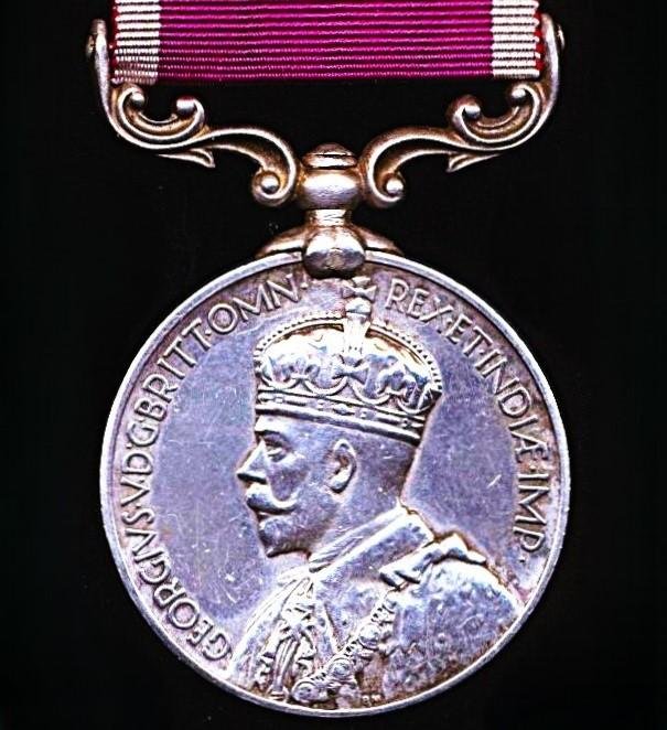 India Long Service and Good Conduct Medal. GV second type with 'Indiae Imp' obverse legend (37 Tmtr. Ghulam Mohd. Khan, 19 Lrs. — image 2