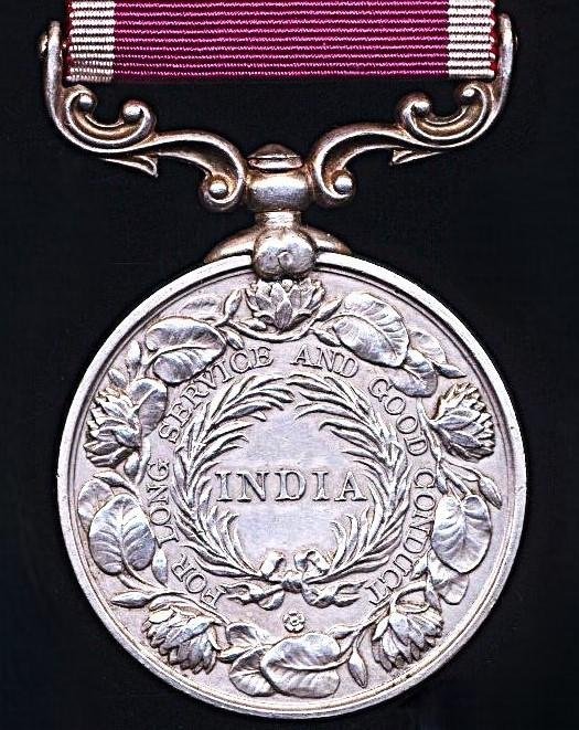 India Long Service and Good Conduct Medal. GV second type with 'Indiae Imp' obverse legend (37 Tmtr. Ghulam Mohd. Khan, 19 Lrs. — image 4