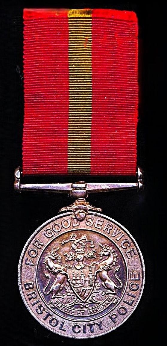 Bristol City Police. Good Service Medal. Officially engraved (Con. J. Wigmore.) — image 2