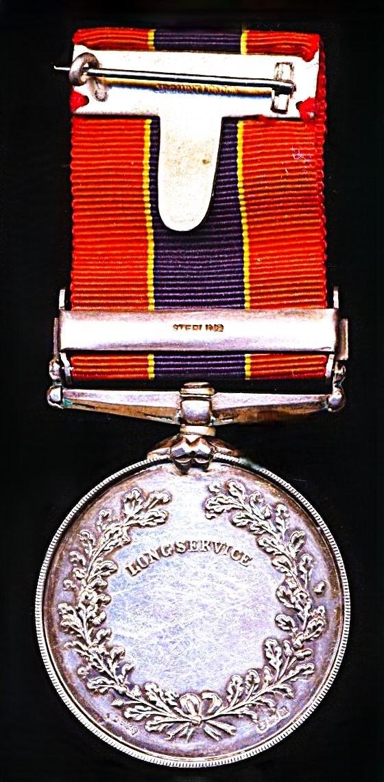 National Fire Brigades Association. Silver 20 years long service medal, with integral top brooch bar 'Twenty Years'. Numbered & named (5442 Nathan Hughes) — image 3