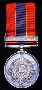 National Fire Brigades Association. Silver 20 years long service medal, …