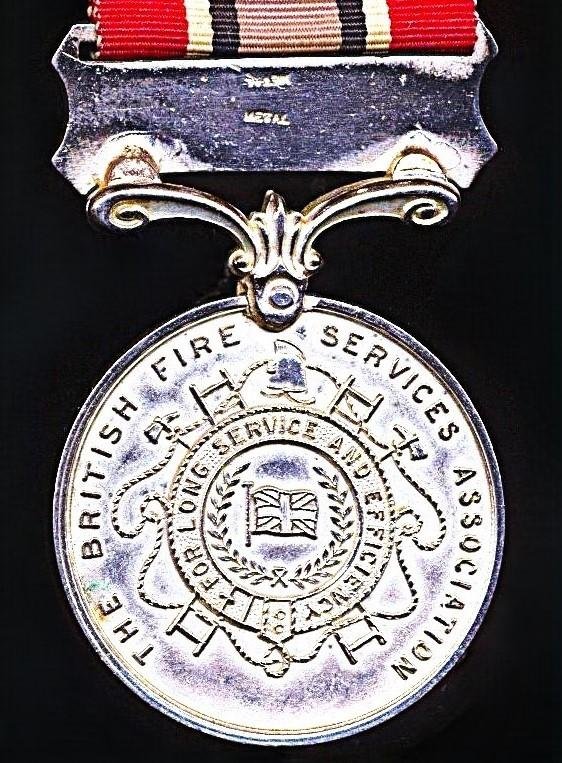 British Fire Services Association: Long Service & Good Conduct Medal. First type. With 'Twenty Years' bar. Officially impressed '415' — image 4