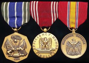 United States: A contemporary mounted group of 3 x medals …