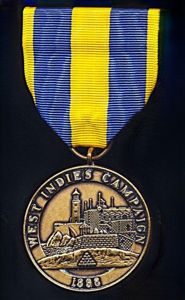 United States: West Indies Campaign Medal 1898. Naval obverse with …