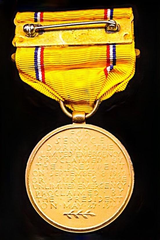 United States: American Defense Medal (1939-41). With clasp 'Foreign Service' (for US Army & Army Air Corps personnel) — image 4