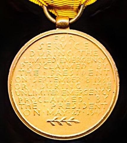 United States: American Defense Medal (1939-41). With clasp 'Foreign Service' (for US Army & Army Air Corps personnel) — image 5