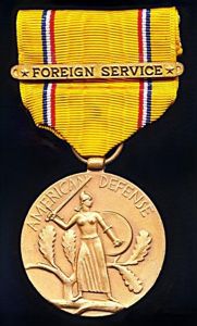United States: American Defense Medal (1939-41). With clasp 'Foreign Service' …