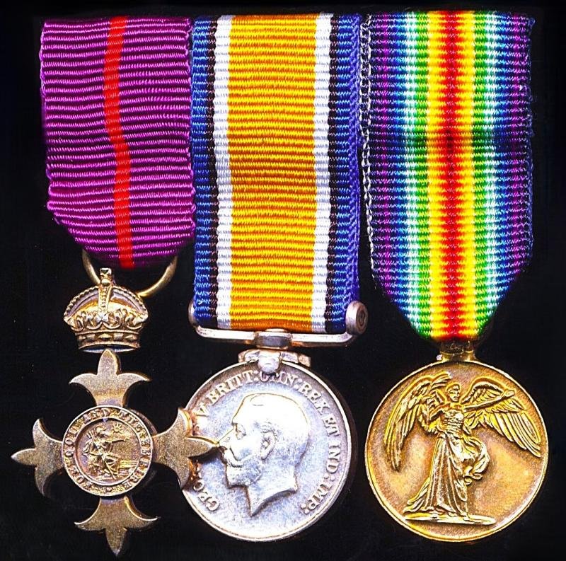 A Great War Naval Officer's fine 'Quality' positively attributed miniature medal group of 3: Captain Robert Lewis Way, O.B.E., Royal Navy — image 2