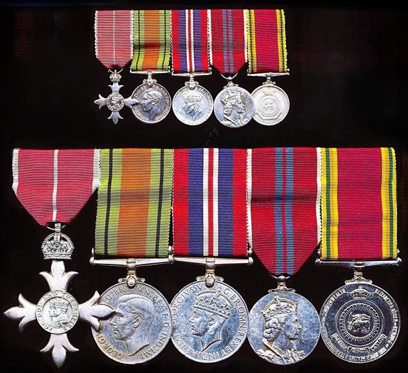 A positively attributed miniature medal group of 5 for WW2 & 'Ceylon Service' to the 'Father' of the Sri Lankan Army Ordnance Corps: Lt-Colonel Harold Bracher, M.B.E., Royal Army Ordnance Corps — image 2