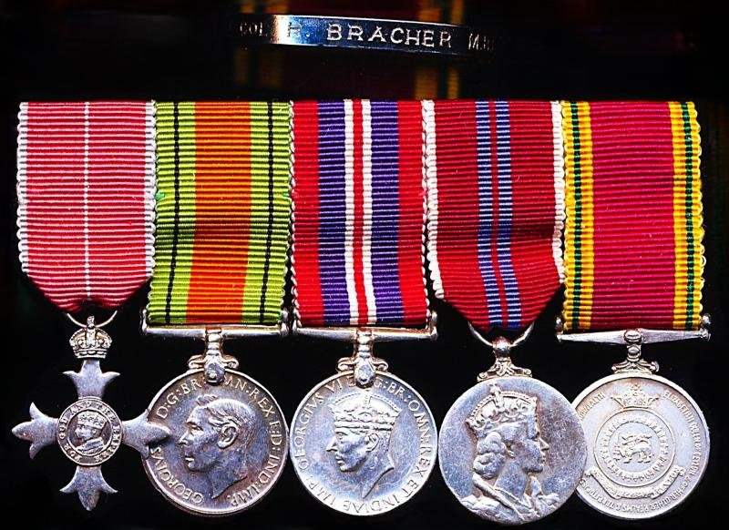 A positively attributed miniature medal group of 5 for WW2 & 'Ceylon Service' to the 'Father' of the Sri Lankan Army Ordnance Corps: Lt-Colonel Harold Bracher, M.B.E., Royal Army Ordnance Corps — image 3