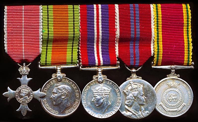 A positively attributed miniature medal group of 5 for WW2 & 'Ceylon Service' to the 'Father' of the Sri Lankan Army Ordnance Corps: Lt-Colonel Harold Bracher, M.B.E., Royal Army Ordnance Corps — image 4