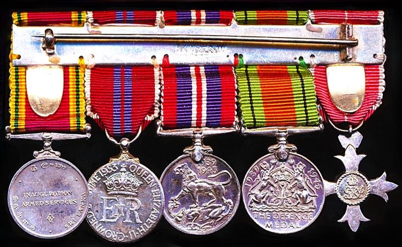 A positively attributed miniature medal group of 5 for WW2 & 'Ceylon Service' to the 'Father' of the Sri Lankan Army Ordnance Corps: Lt-Colonel Harold Bracher, M.B.E., Royal Army Ordnance Corps — image 5