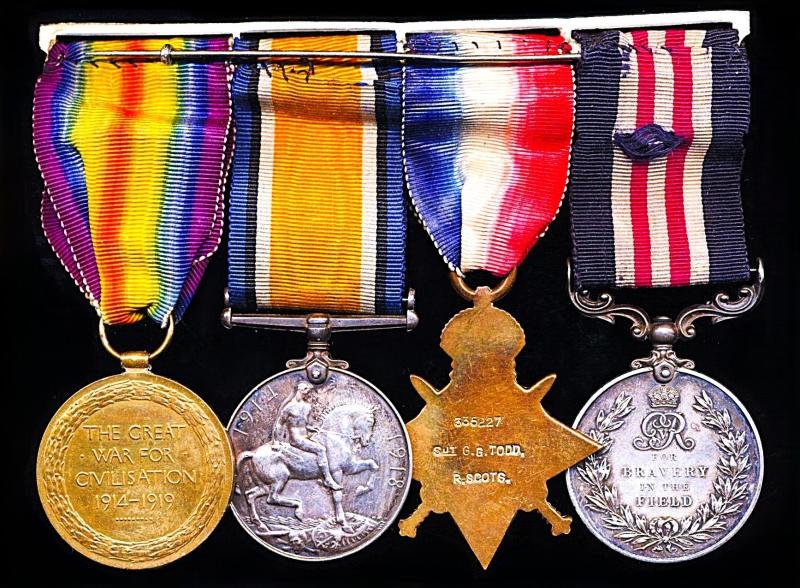 An Innerleithen & Peebles local interest Great War Casualty & Bravery medal group of 4: Sergeant George Gray Todd, M.M., 1st/8th Royal Scots (Territorial Force), 51st Highland Division — image 2
