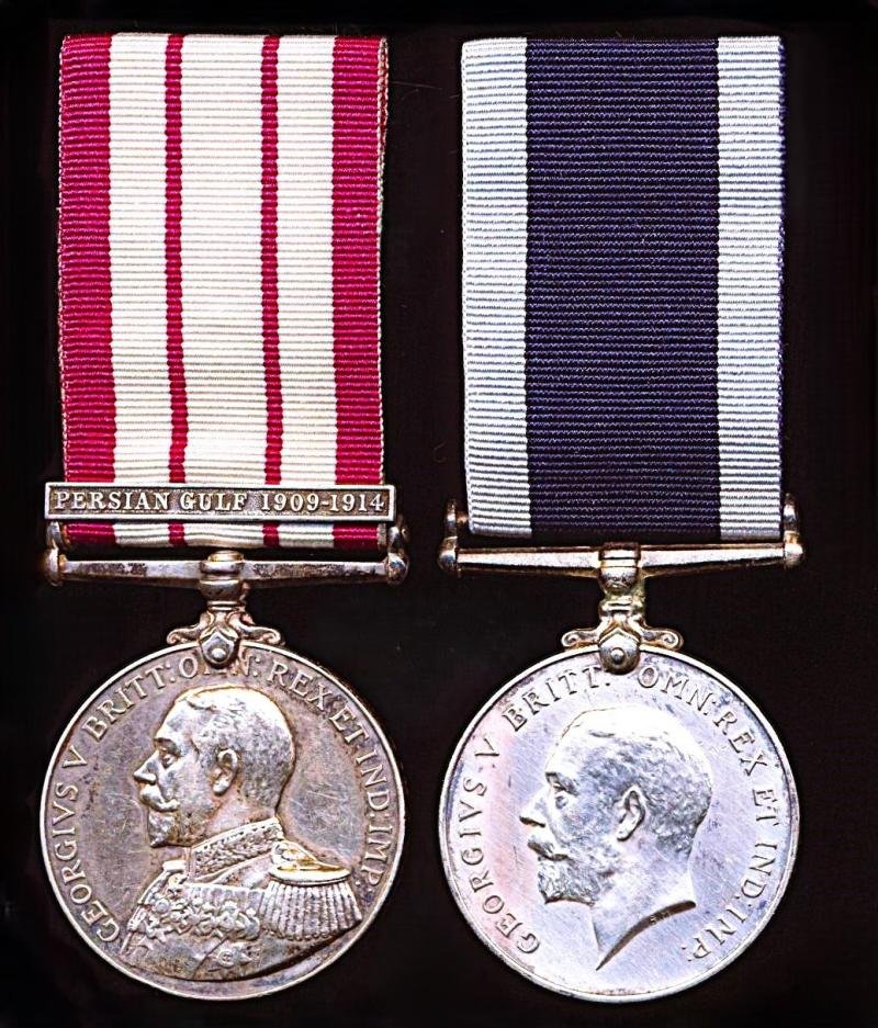 A Persian Gulf & Long Service medal pair to a Goan who served aboard Tigris River Gunboats H.M.S. Tarantula & H.M.S. Moth: Leading Steward Simian Baptista Pereira, late Colombo Division, East Indies Station, Royal Navy — image 2