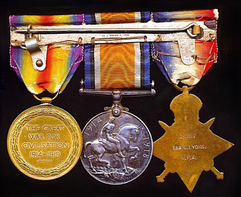 A former teenage 'Habitual Convict - Made Good' & Old Contemptible's Great War 'Mons 1914' medal group of 3: Sergeant Cornelius Lyons, 13th Brigade Royal Field Artillery, Royal Regiment of Artillery. Meerut Division — image 2