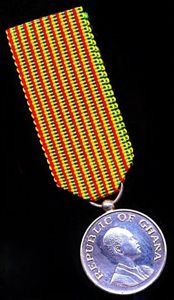 Ghana: Republic Day Medal 1960. 'Police' reverse. Miniature medal