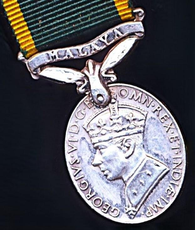 Malaya including Straits Settlements & Federated Malay States: Efficiency Medal. GVI obverse 1st type (1937-1947). With 'Malaya' bar Miniature Medal — image 2