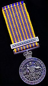 Australia: National Meda (instituted 1974). With further service bar. Miniature …