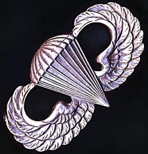 United States: Parachutist Badge. Sterling silver marked regulation size. Circa …