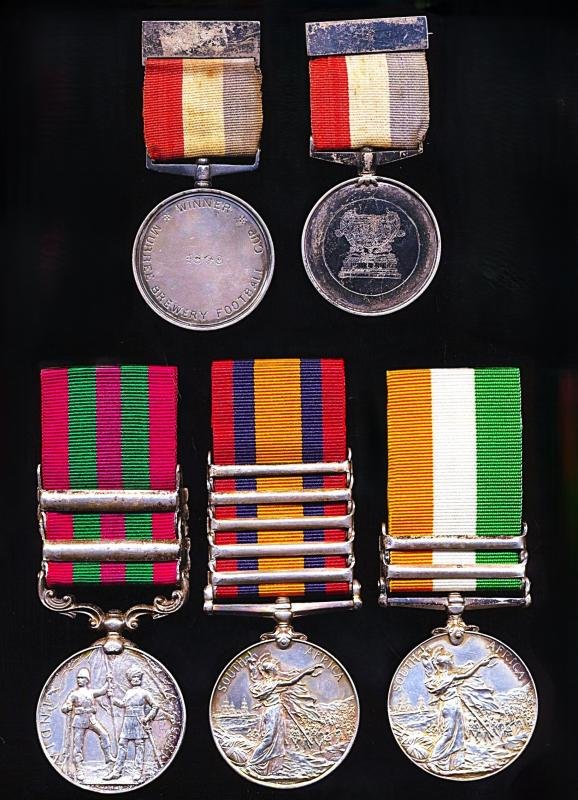 A rare to regiment late Victorian campaign medal group of 3 to the Captain of the Durand Cup Winners in India - the oldest Football Association Cup in Asia: Private William Greensall, 1st Battalion Somerset Light Infantry — image 2