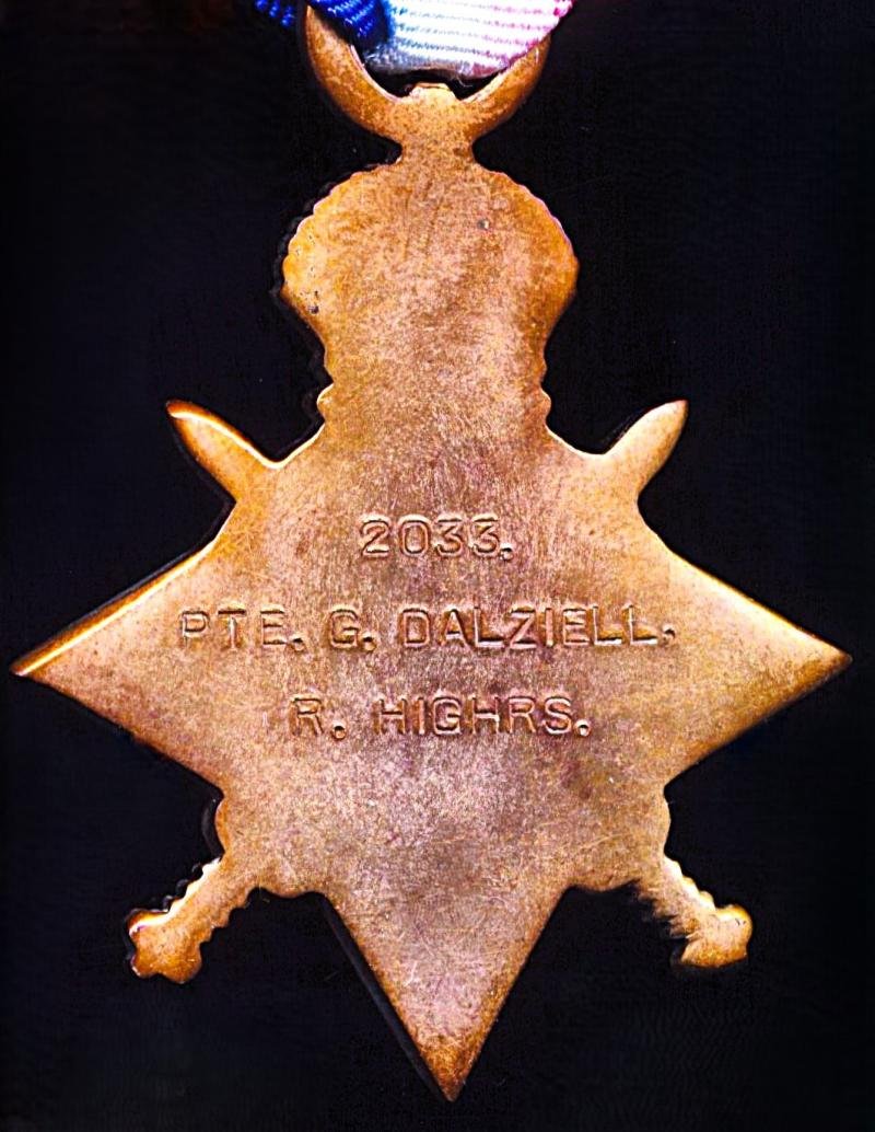A poignant 'Dundee Interest' Battle of Aubers Ridge - Black Watch Victoria Cross Action - Great War casualty medal group of 3: Private George Dalziel, 1st Battalion Royal Highlanders (Black Watch) — image 4