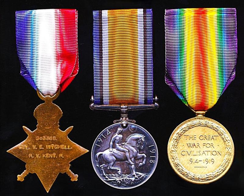 An Infantry Officers 'Commissioned from the Ranks' Great War 'Western Front' medal group of 3: Lieutenant William Edward Mitchell, 2nd Battalion West Riding Regiment (Duke of Wellington's Regiment) late 7th Bn Royal West Kent Regiment — image 3