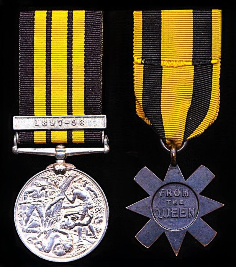 An Ashanti Star 1896 & West Africa 'Gold Coast' 1897-98 Campaign Medal pair: Private Fulani Kwarika. Gold Coat Constabulary — image 3