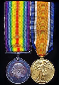 A 'Severely Wounded' Great War casualty medal pair: Private Frederick …