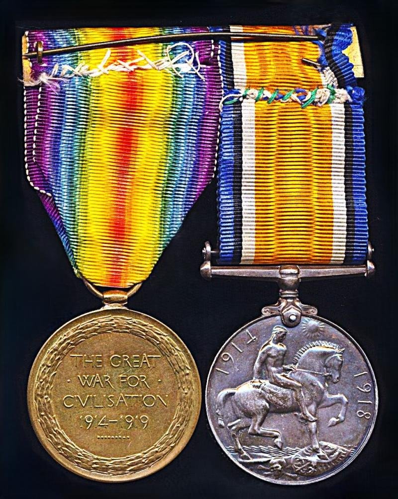 A Welsh Yeoman's confirmed 'Palestine Casualty' 3rd Battle of Gaza / Capture of Beersheba, Great War medal pair: Serjeant Basil Samuel Mercer, 25th (Montgomeryshire and Welsh Horse Yeomanry) Battalion Royal Welch Fusiliers, late Montgomery Yeomanry — image 3