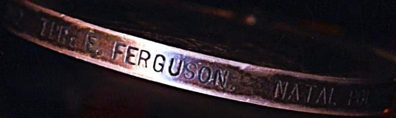 Queens South Africa Medal 1899-1902. Silver issue with 2 x clasps 'Tugela Heights' & 'Relief of Ladysmith' (2042 Tpr: E. Ferguson. Natal Police) — image 5