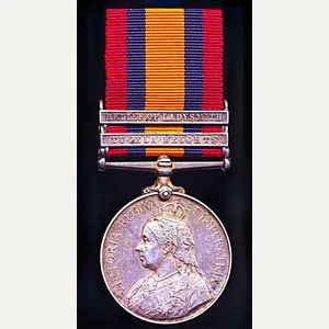 Queens South Africa Medal 1899-1902. Silver issue with 2 x …