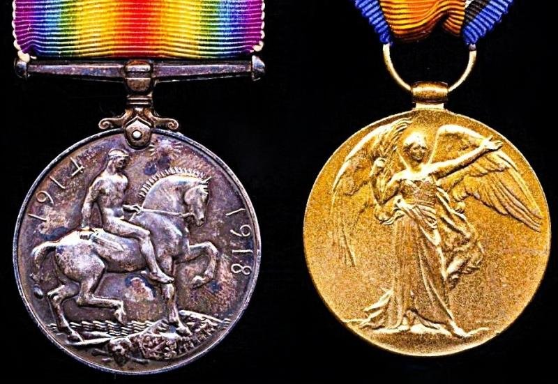 A Great War Western Front 'German Spring Offensive' Casualty medal pair: Private Frederick 'Fred' Shore, 9th (Service) Battalion Cheshire Regiment attached to 56th Trench Mortar Battery — image 4