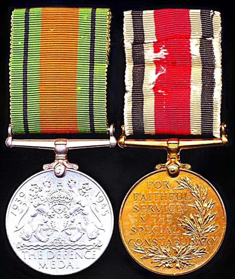 A Second World War 'Home Front' & Police Long Service Medal pair: Mobile Officer Geoffrey. B. Allen, E. Division Birmingham Special Constabulary Reserve late Auxiliary Fire Service (Birmingham) Area 15 Division 5 — image 2