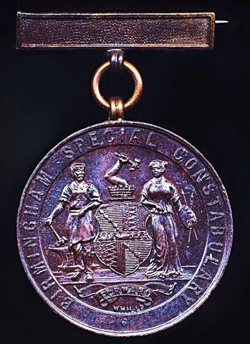 Birmingham Special Constabulary Water Works Guard Medal 1917-18. Bronze, unnamed as issued — image 2