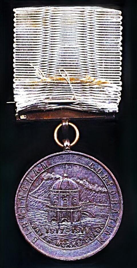 Birmingham Special Constabulary Water Works Guard Medal 1917-18. Bronze, unnamed as issued — image 3