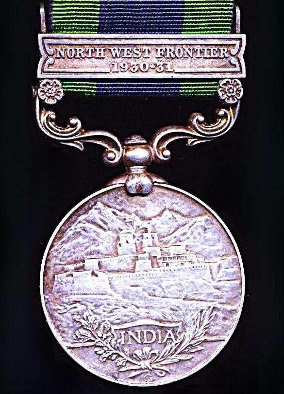 India General Service Medal 1908-35. GV 2nd issue, with clasp 'North West Frontier 1930-31' (7441 Sep. Ram Singh, 3-11 Sikh R.) — image 4