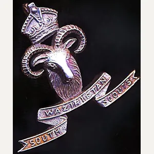 British India: South Waziristan Scouts. British Officer's Silver Cap Badge …