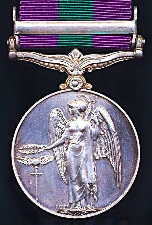 General Service Medal 1918-62. GVI 1st issue with clasp 'Palestine 1945-48' (19154482 Sigmn. K. Blackley. R. Sigs.) — image 4