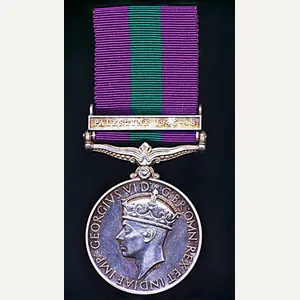 General Service Medal 1918-62. GVI 1st issue with clasp 'Palestine …