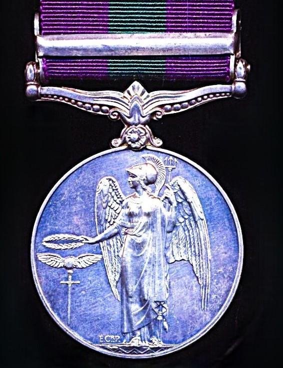 General Service Medal 1918. GVI 2nd issue with clasp 'Malaya' (4841 SC Hussein B Rasol F of M Pol) — image 4