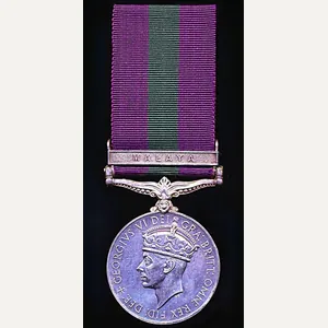 General Service Medal 1918. GVI 2nd issue with clasp 'Malaya' …