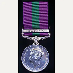 General Service Medal 1918. GVI 2nd issue with clasp 'Malaya' …