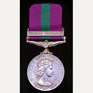 General Service Medal 1918-62. EIIR issue with clasp 'Arabian Peninsula' …