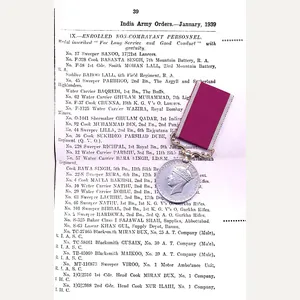 India Military Long Service & Good Conduct Medal. GVI issue …
