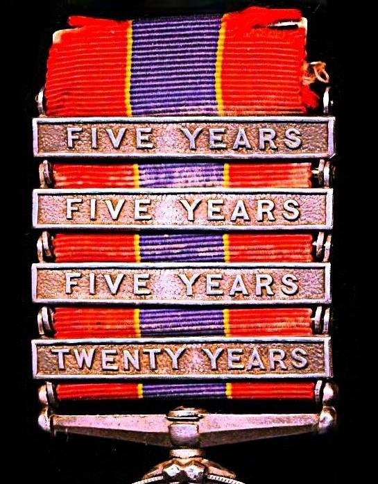 National Fire Brigades Association. Silver 20 years long service medal, with integral 'Twenty Years' bar, and 3 x further service '5 Years' bars. Officially numbered & named (3582 Joseph B. Brooke.) — image 3