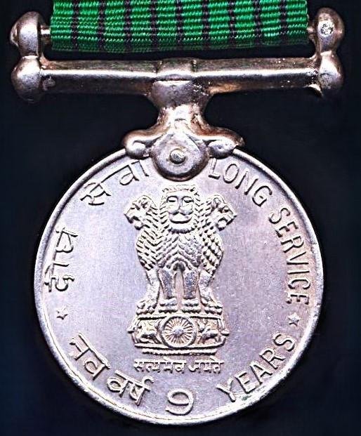 India: Armed Forces 9 Years Long Service Medal (13753015 Hav D K H J&K) — image 2