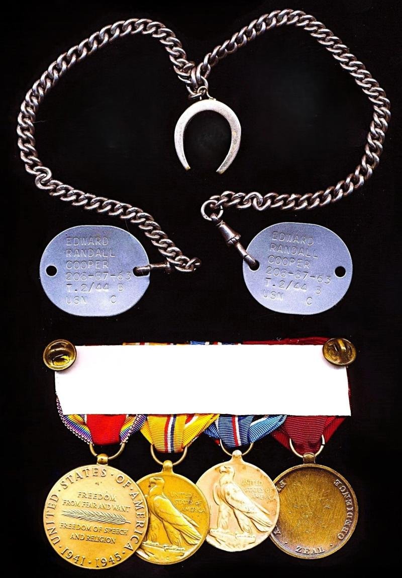 United States: A Positively Attributed Second World War 'Pacific' Good Conduct and Campaign service medal group of 4: Edward Randall Cooper, United States Navy late U.S.S. Southampton — image 3