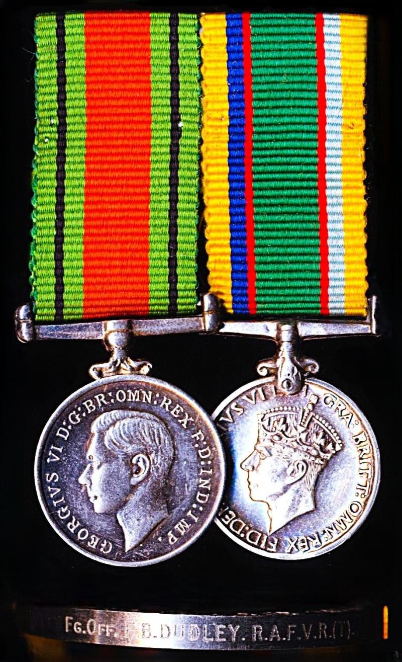 A positively attributed Officer's 'Home Front' & Cadet Forces long service pair of miniature medals: Flying Officer Frederick Beresford Dudley, Royal Air Force Volunteer Reserve (Training Branch) — image 5